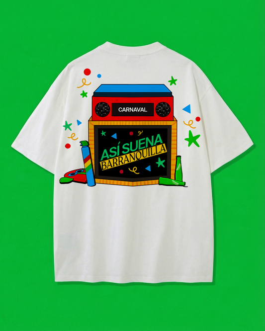 CAMISETA OVERSIZED ASÍ SUENA BARRANQUILLA